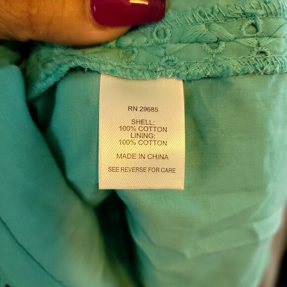 2010 Pendleton Womens Aqua Eyelet Sleeveless Dress Size 10 New Old Stock Tags - Picture 4 of 9